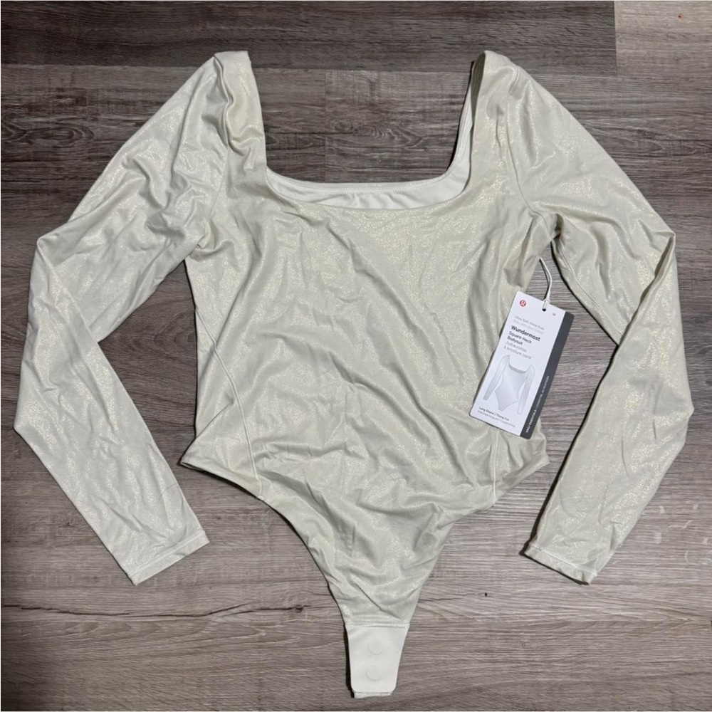 Lululemon Wundermost Ultra-Soft Nulu Square-Neck Long-Sleeve Bodysuit *Shine